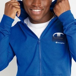 NWT Champion® Middleweight Jersey Full-Zip Hoodie M Bright Royal Blue
